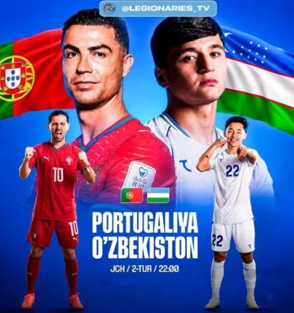 Portugal vs Uzbekistan - jonli efir onlayn ko'rish
